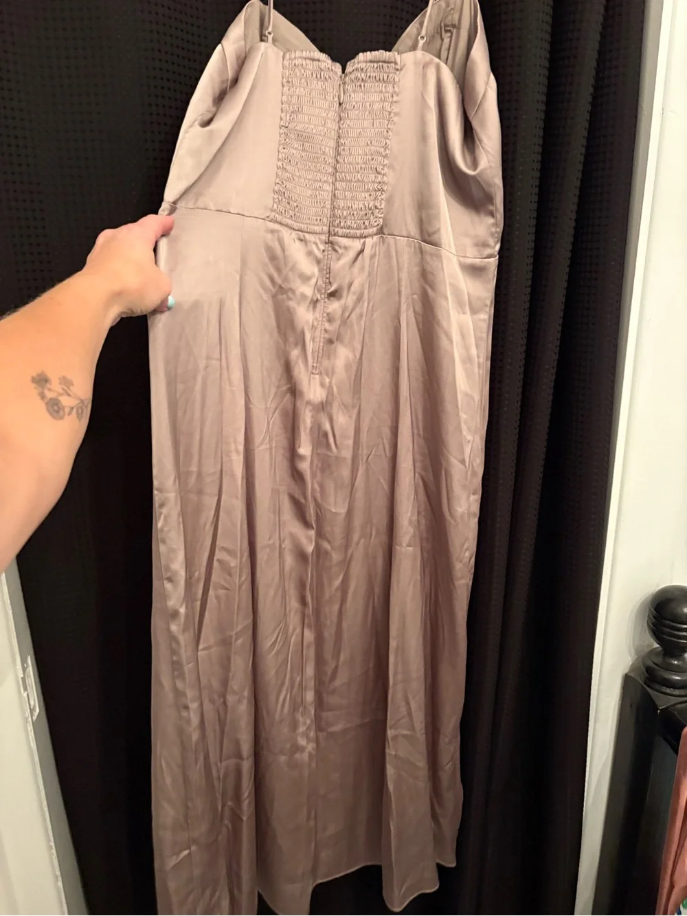 Abercrombie & Fitch Satin Slip Dress in Dusty Mauve